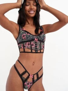 NWT FOR LOVE & LEMONS Penelope Bustier Thong Set Size M (109) - Picture 1 of 4