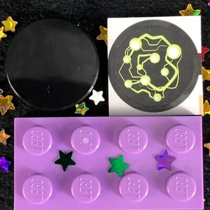NEW LEGO Black Lime Energy Science 70418 Sticker 2x2 Tile Round - Picture 1 of 2
