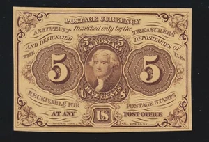 US 5c Fractional Currency Note FR 1230 Ch CU (-013) - Picture 1 of 2