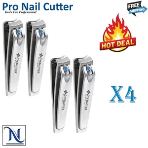 X4 Finger Nail Clipper Stainless Steel Nail Cutter With File Compact - Picture 1 of 2