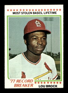 1978 Topps Set-Break  #1 Lou Brock  RB   St. Louis Cardinals NM or +