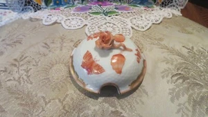 Tapa de tazón de azúcar de flores de óxido y mariposa HEREND FORTUNA solamente - Imagen 1 de 7