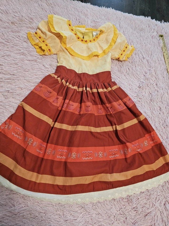 Disney Encanto Dolores Disfraz Dorado-Amarillo Vestido Niñas Talla 3 Foto 1 de 4
