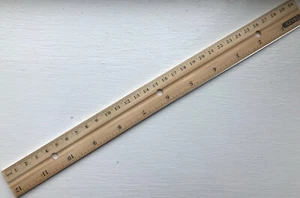 Premium Quality Metal Edge Wooden Ruler 30cm  12 Inch (Imperial And Metric) - Picture 1 of 3