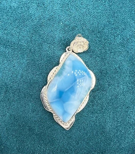 Ciondolo Larimar Dominicano Argento Sterling 925 - Foto 1 di 1