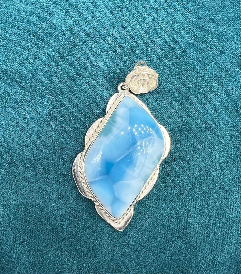 Ciondolo Larimar Dominicano Argento Sterling 925 - Immagine 1 di 1