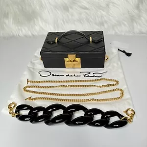 Oscar de la Renta Alibi Minaudiere Quilted Leather Box Bag - Picture 1 of 16