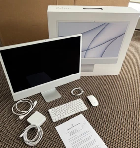 Apple 24" iMac w/ Retina 4.5K Apple M1 8GB RAM 1TB SSD Silver Mouse + Keyboard - Bild 1 von 10