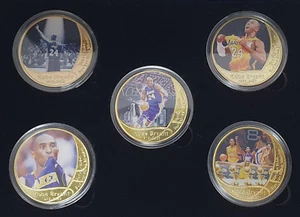 Kobe Bryant Los Angeles Lakers 5 X Gold Coin Collectibles - Foto 1 di 9