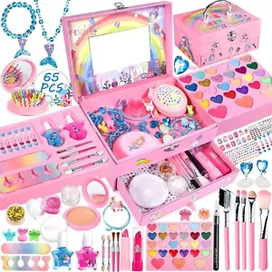 Kinderschminke Koffer set 65 Teile/Geburtstagsgeschenke Mädchen 5-8 Jahre - Rosa - Bild 1 von 7