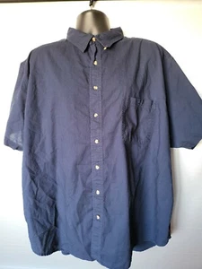 Vintage Honors Men's Navy Blue Striped Short Sleeve Button Up Size XXXL - Picture 1 of 5