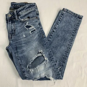 American Eagle Acid Wash Distressed Jeans Next Level Airflex Herren Größe 26 x 28 27 - Bild 1 von 12