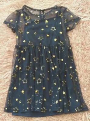 Novo Vestido Estrela de Malha Foil Wonder Nation Malha Camadas Azul Marinho Meninas Pequeno 6 6X Novo sem etiquetas - Imagem 1 de 4