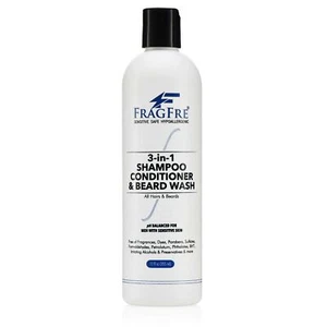 FRAGFRE 3 in 1 Shampoo Balsamo e Lava Barba per Uomo 12 oz - Senza Profumo B... - Foto 1 di 9