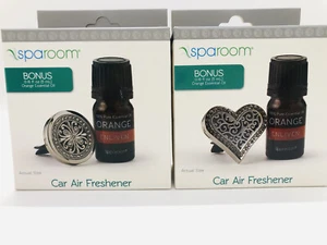 Heart or Round Shape SpaRoom Car Freshener Air Vent Diffuser with Refill & Oil - Picture 1 of 12