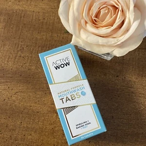 Active Wow Natural Formula Mouthwash Tabs Spirulina&Baking Soda+Mint 60 Tablets - Picture 1 of 7