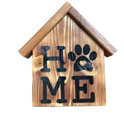 Paw Print HOME Freestanding Wooden House Shaped Sign, Shelf Sitter - image 1 of 4