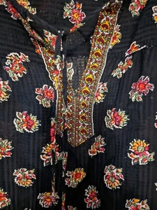 Loft Boho Tunika dunkelblau 3/4 Arm Quaste zum Binden Größe S - Bild 1 von 10