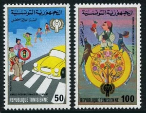 Tunisia 746-747,MNH.Michel 959-960. Year of Child IYC-1979.Children,car,birds. - Picture 1 of 1