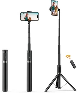 ATUMTEK Selfie Stick 157cm, Extendable Aluminum Tripod with Rechargeable Bluetoo - Zdjęcie 1 z 8