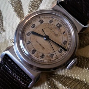 Antique Vintage Art Deco MOVADO Mens Classic Dress Watch Original Dial Ca 1930 - Picture 1 of 8