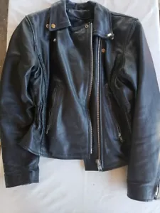 X Element Leather Womens Small Motorcycle Jacket Black Braided Asymmetrical - Picture 1 of 5