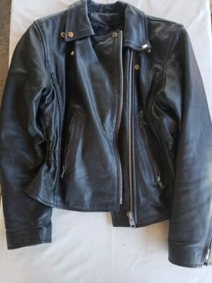 X Element Leather Womens Small Motorcycle Jacket Black Braided Asymmetrical - Image 1 of 4