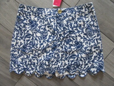 Lilly Pulitzer COLETTE SKORT, RIBETE DE VIEIRA, OYSTER BAY BLUE KRILIN IT, NUEVO CON ETIQUETAS, 0 Foto 1 de 2