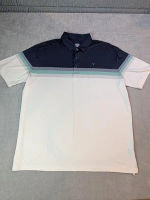Camisa Polo Pullover Callaway Golf Azul Blanco Opti Dri 2XL XXL Foto 1 de 4