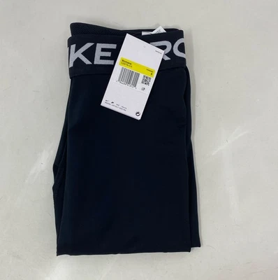 Nike Pro Women’s Mid-Rise Mesh-Paneled Leggings, Black/White, Size S CZ9779-010 - Image 1 of 4