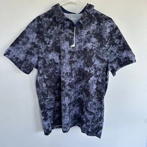 Zyia Active Mens XL Tie Dye Short Sleeve Polo Shirt Hendrix Dusk Sport NWT - Picture 1 of 13