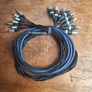 Van-Damme Blue series studio grade 8x 2.5" Jack to 8 x Duel XLR Male/female 5m - Picture 1 of 9