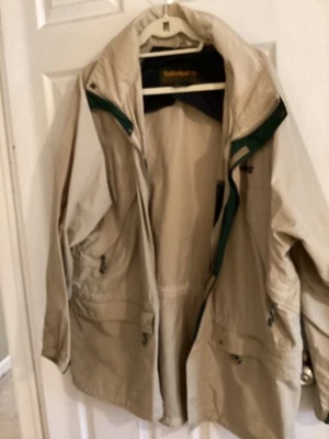 Timberland Mens Khaki Hooded Jacket Size XL Pockets Hooded - Image 1 of 4