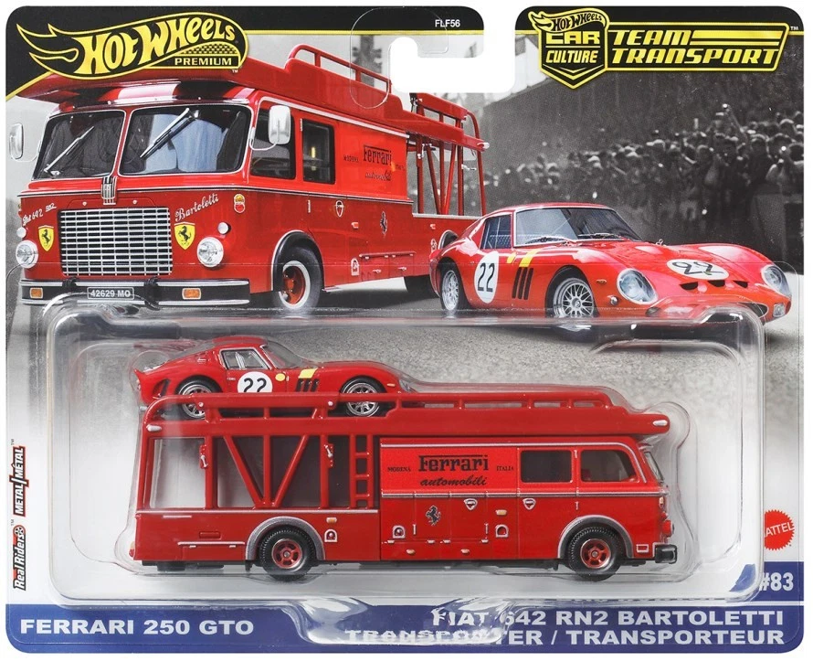 2025 Hot Wheels Team Transport Ferrari 250 GTO / Fiat 642 RN2 Bartoletti - Image 1 of 3