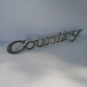 FORD " COUNTRY " EMBLEM BADGE SCRIPT TRIM METAL VINTAGE - Picture 1 of 2
