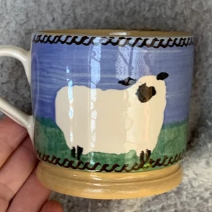 Nicholas Mosse Irish Pottery Sheep Landscape Mug England Cottage Core 2.5" - Picture 1 of 8