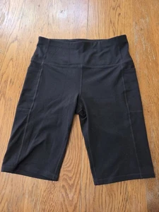Skechers Black High Rise Bike Short Yoga Training Pilates Women Med Pockets - Picture 1 of 11