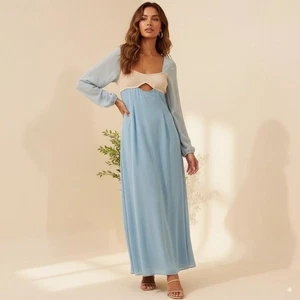 Maxi Vestido Sancia Evander en Azul Arcadia Nuevo con Etiquetas Vestido para Mujer Talla Pequeña - Imagen 1 de 6
