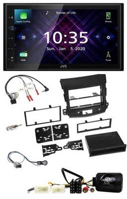 JVC DAB 2DIN Lenkrad Bluetooth USB Autoradio für Mitsubishi 10-12 Outlander - Bild 1 von 4