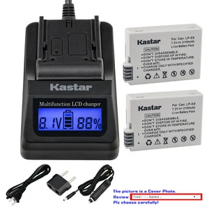 Kastar Battery LCD Fast Charger for Canon LP-E8 LC-E8 & Canon EOS Kiss X5 Camera - Picture 1 of 11