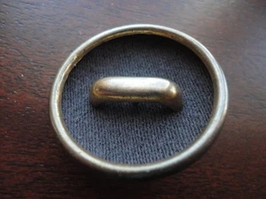 Two Tone Brass Metal Button Gold & Black Color 1-1/4"w Vintage - Picture 1 of 4