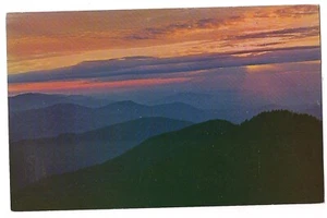 SUNSET From Cliff Top LeConte Great Smoky Mountains N'tl Park TN Postcard 1963 - Picture 1 of 2