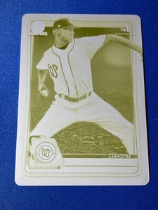 2020 Bowman Draft Mitchell Parker #BD-176 Yellow Printing Plate 1/1 Nationals