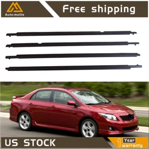 For 2009-2012 Toyota Corolla Black Weatherstrip Window Moulding Trim Seal Belt - Picture 1 of 9