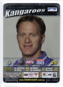 2003 AFL TEAMCOACH SILVER PARALLEL CARD - S-115 Saverio ROCCA (KANGAROOS)