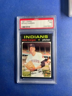 1971 Topps Steve Hargan PSA 7 NM Cleveland Indians Card #375 - Image 1 of 2