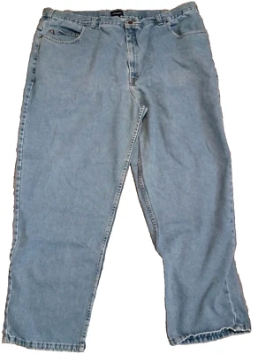Harbor Bay Jeans Pants Mens Size 48x32 Blue Solid Relaxed Big & Tall Medium Wash - Image 1 of 4