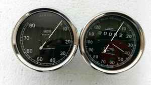 Smiths 120 mph Speedometer 8000 Rpm Tachometer 80 mm, M12x1 thread Replica - Picture 1 of 2