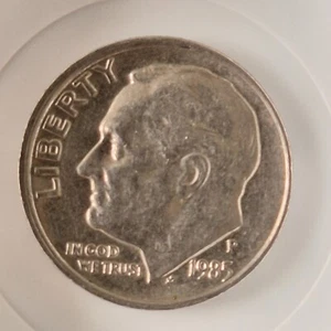 1985-P Roosevelt Dime Error, Off Center Strike - Picture 1 of 2