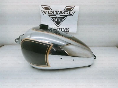 Gas Tank For Bsa A7 Rigid 1948' Model In  Black Paint &Chrome With Cap - Image 1 of 4